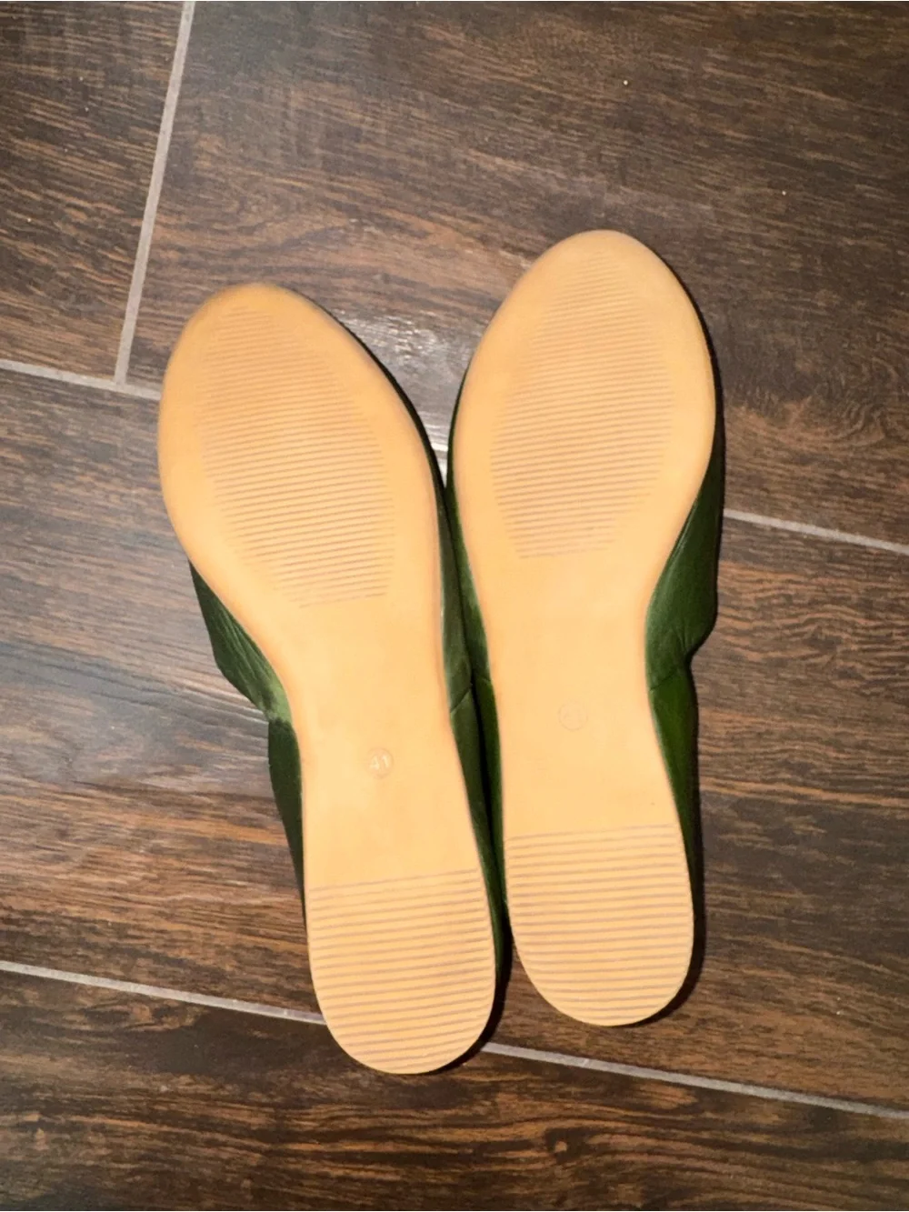 Miz Mooz Kimmy Green Leather D'Orsay Pointed Toe Flat Shoes Size 41